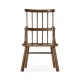 Rustic Dark Oak Country Side Chair with a Plank Seat