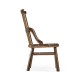 Rustic Dark Oak Country Side Chair with a Plank Seat