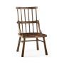 Rustic Dark Oak Country Side Chair with a Plank Seat