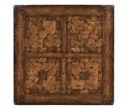 Walnut Square Oyster Parquet Side Table