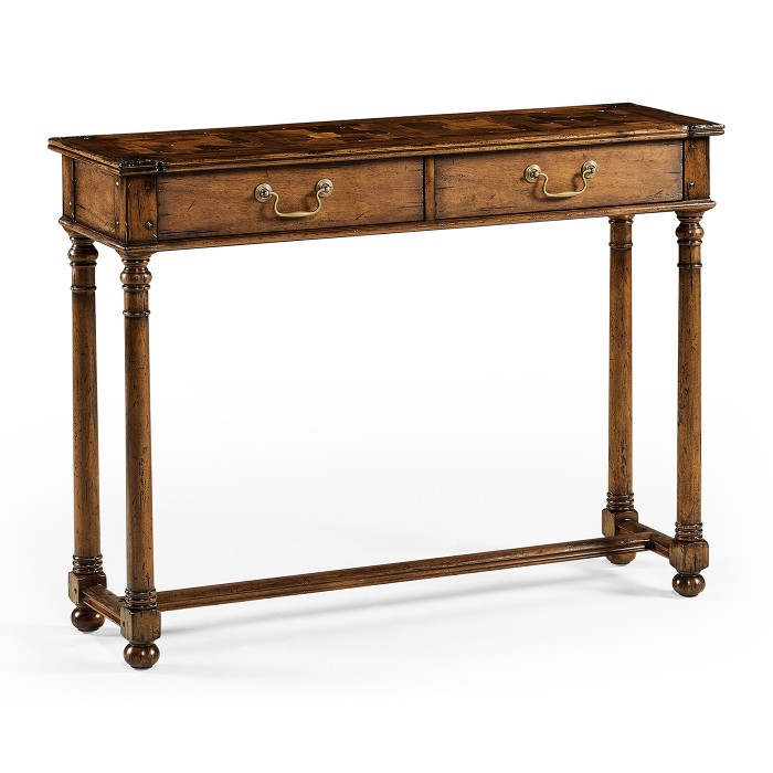Walnut Oyster Parquet Console