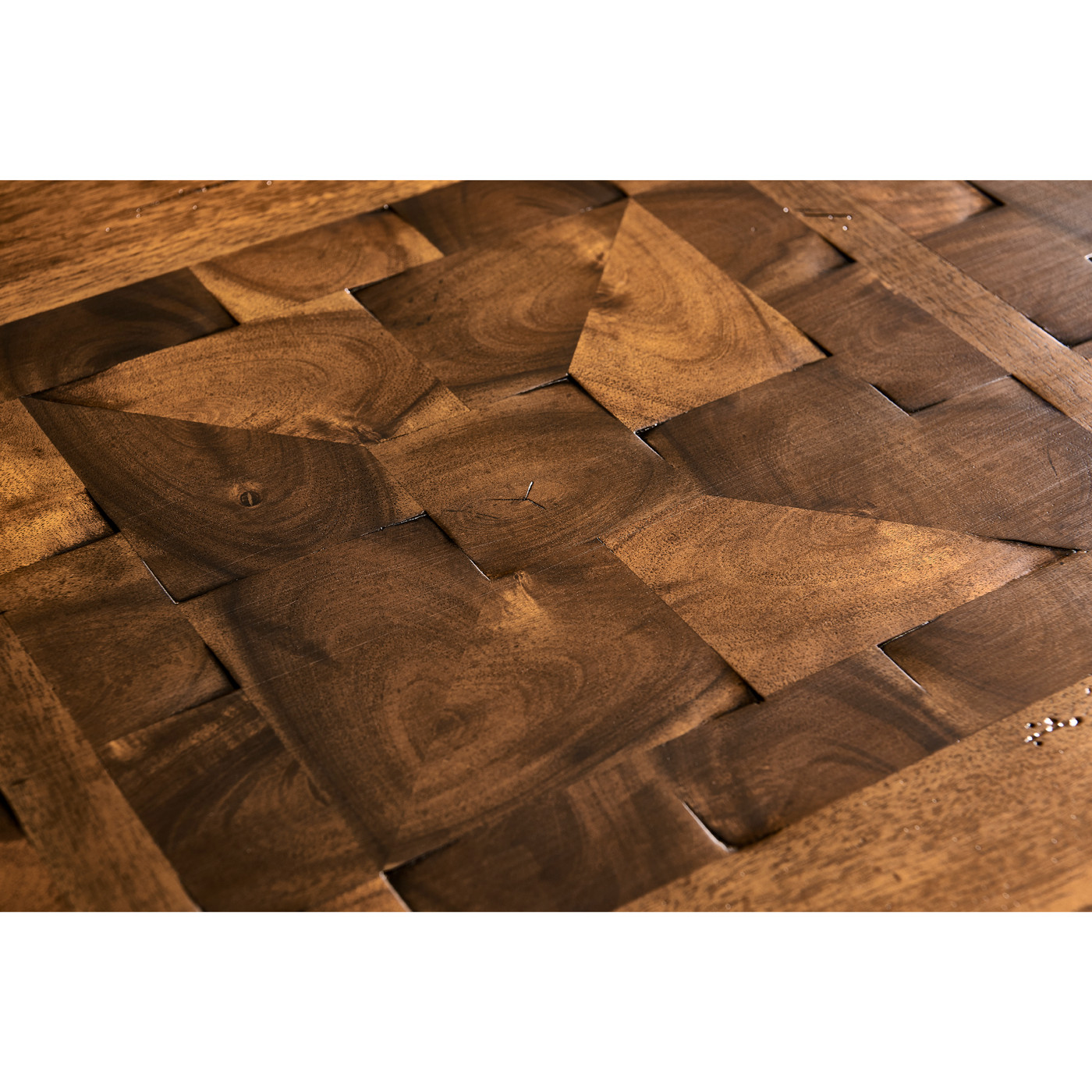 Walnut Rectangular Parquet Oyster Coffee Table