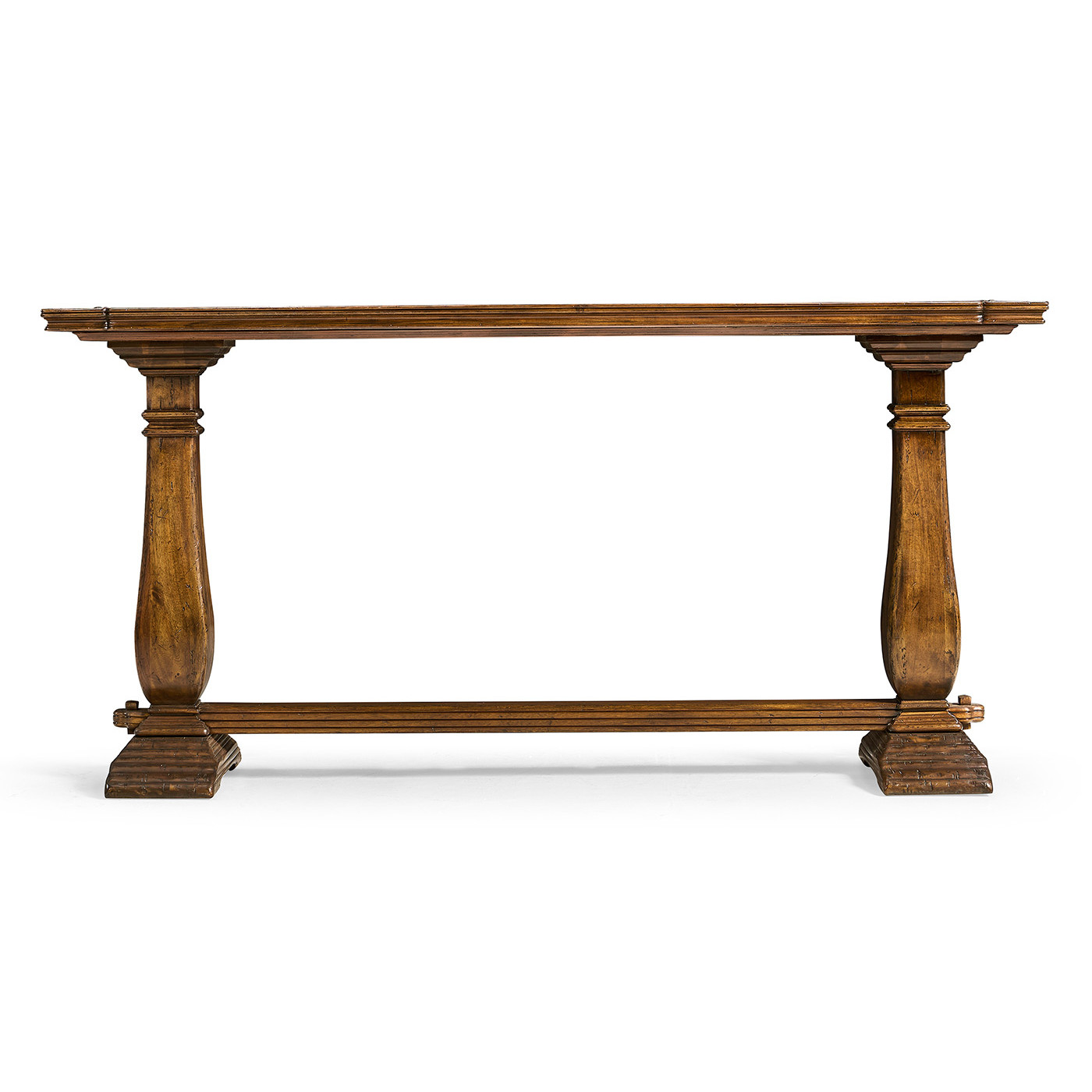 Large Figured Walnut Narrow Refectory Console
