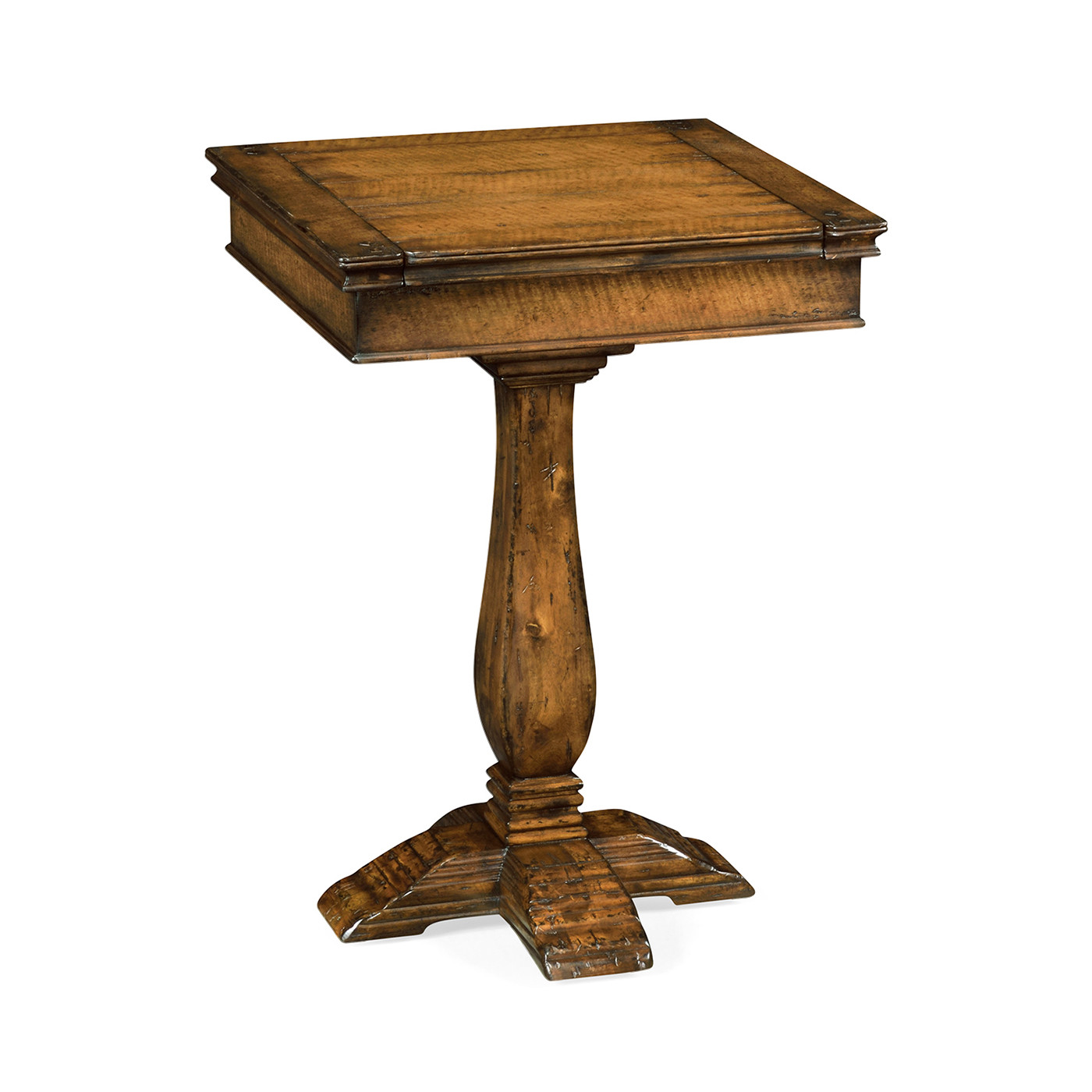 Walnut box on stand heavy distress