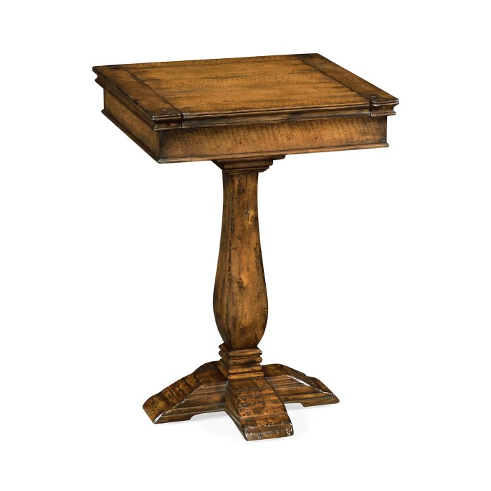 Walnut box on stand heavy distress