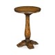 Walnut round lamp table heavy distress