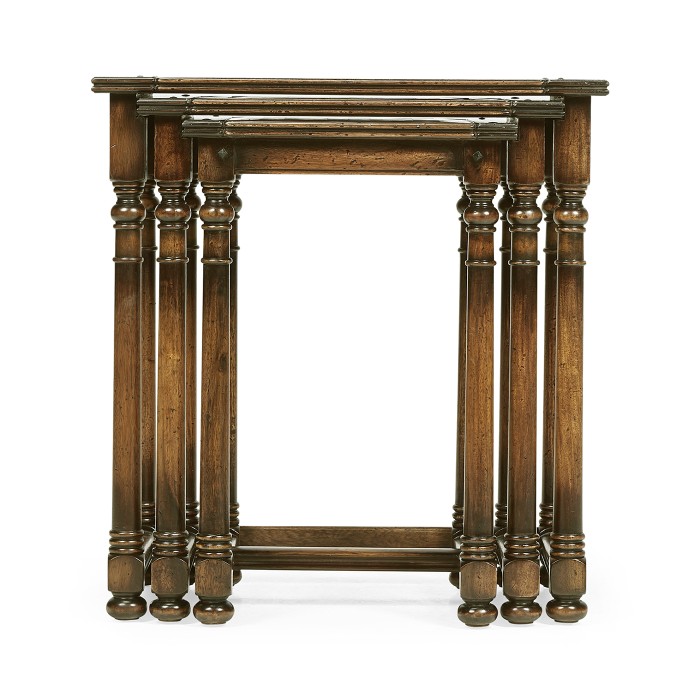 Nest of Three Golden Ale Tables