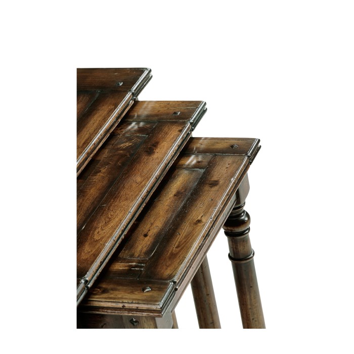 Nest of Three Golden Ale Tables