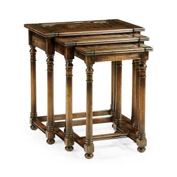 Nest of Three Golden Ale Tables