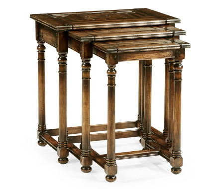 Nest of Three Golden Ale Tables