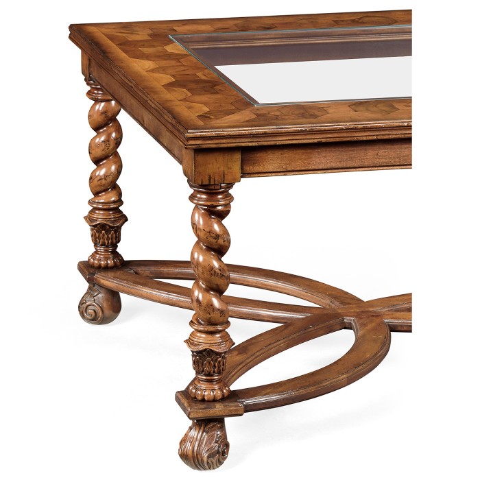 Oyster Coffee Table with a plain glass top