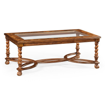 Oyster Coffee Table with a plain glass top