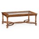 Oyster Coffee Table with a plain glass top