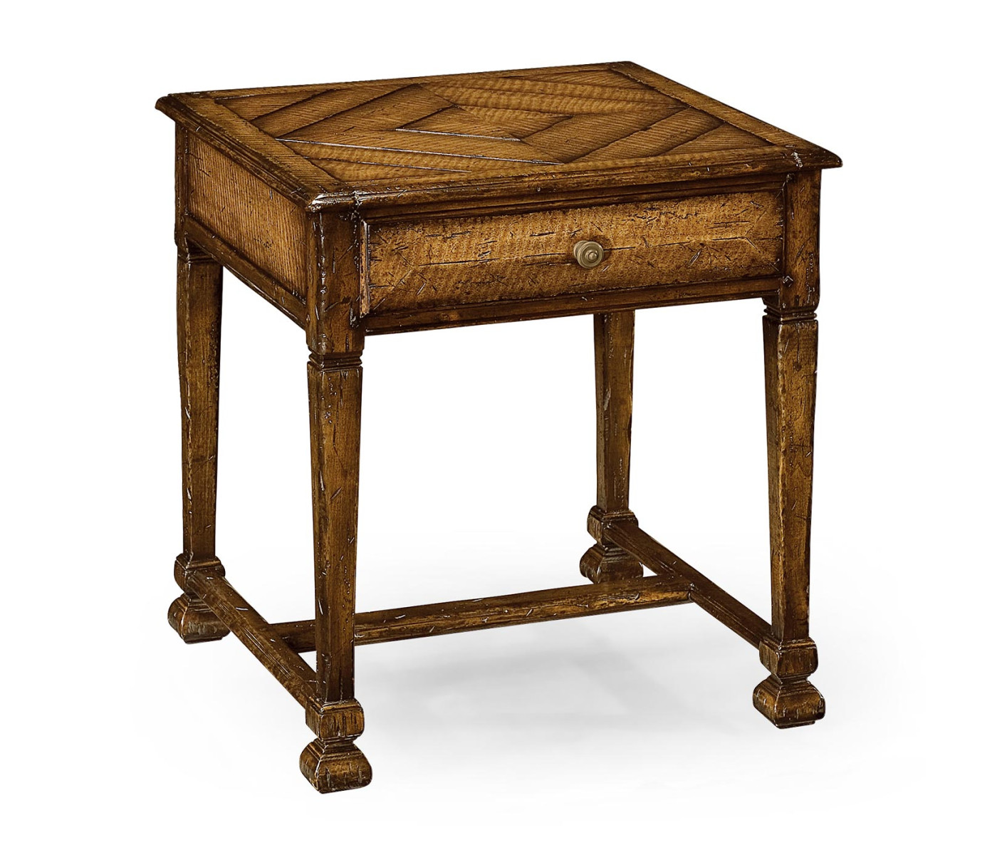Square figured walnut side table