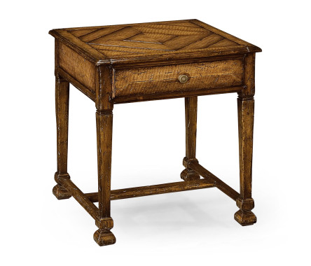 Square figured walnut side table