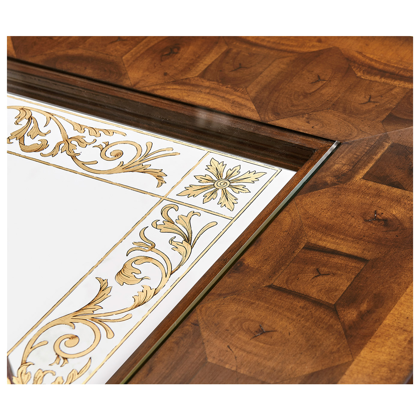 Rectangular oyster & églomisé coffee table