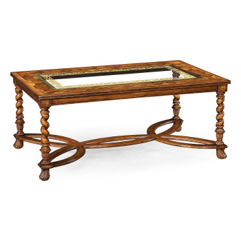 Rectangular oyster & églomisé coffee table