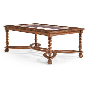 Rectangular oyster & églomisé coffee table