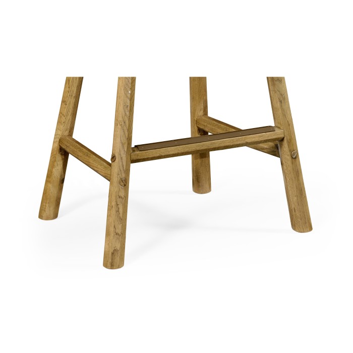 Rustic Natural Oak Arm Bar Stool