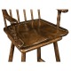 Rustic Dark Oak Arm Bar Stool