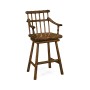 Rustic Dark Oak Arm Bar Stool