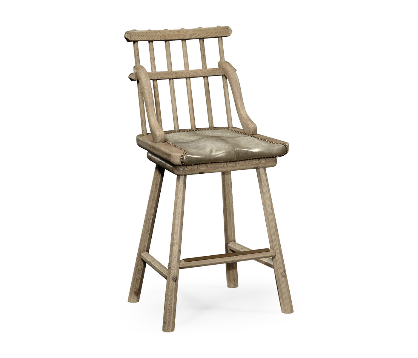 Rustic Grey Oak Side Bar Stool