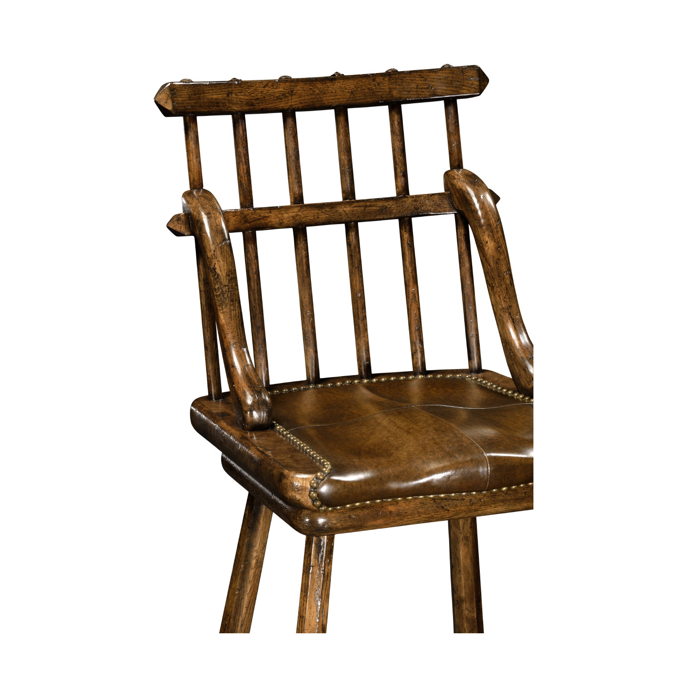 Rustic Dark Oak Side Bar Stool