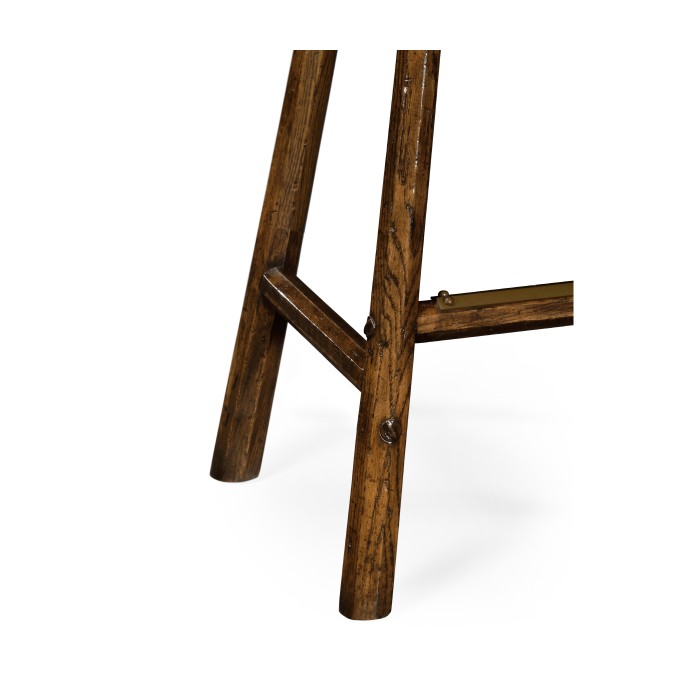 Rustic Dark Oak Side Bar Stool