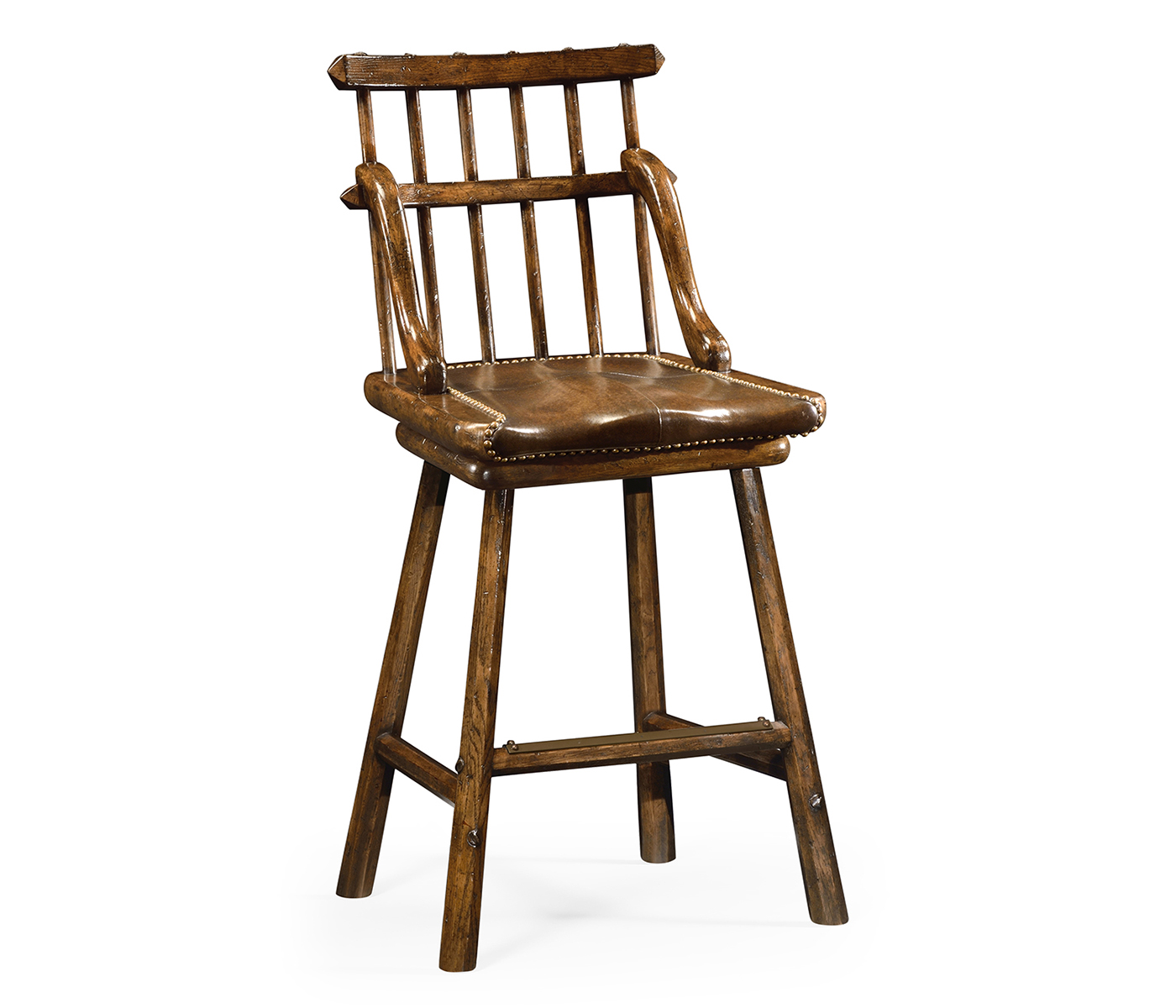 Rustic Dark Oak Side Bar Stool