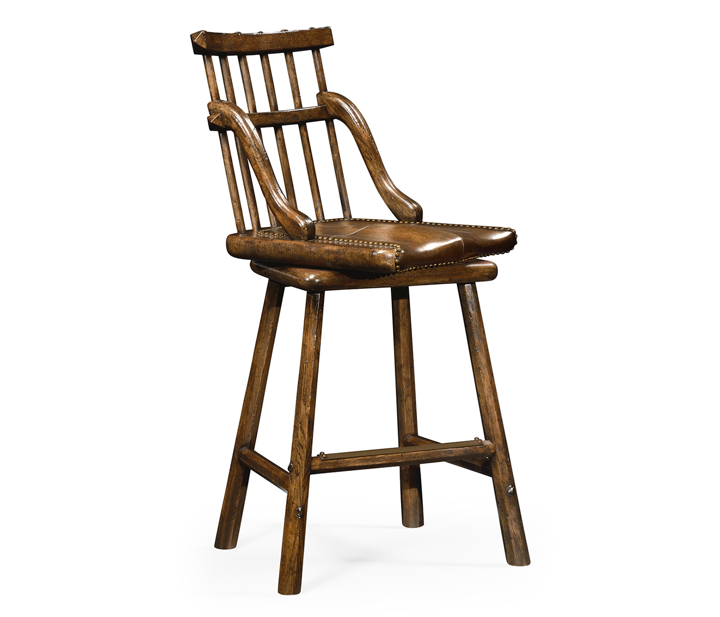 Rustic Dark Oak Side Bar Stool