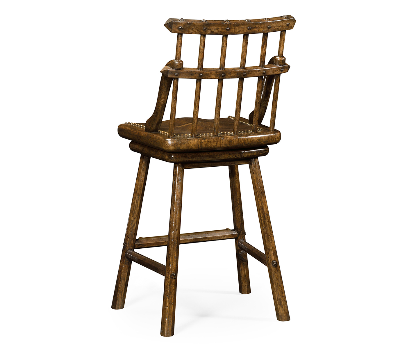 Rustic Dark Oak Side Bar Stool