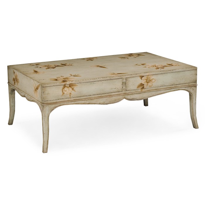 Painted floral coffee table