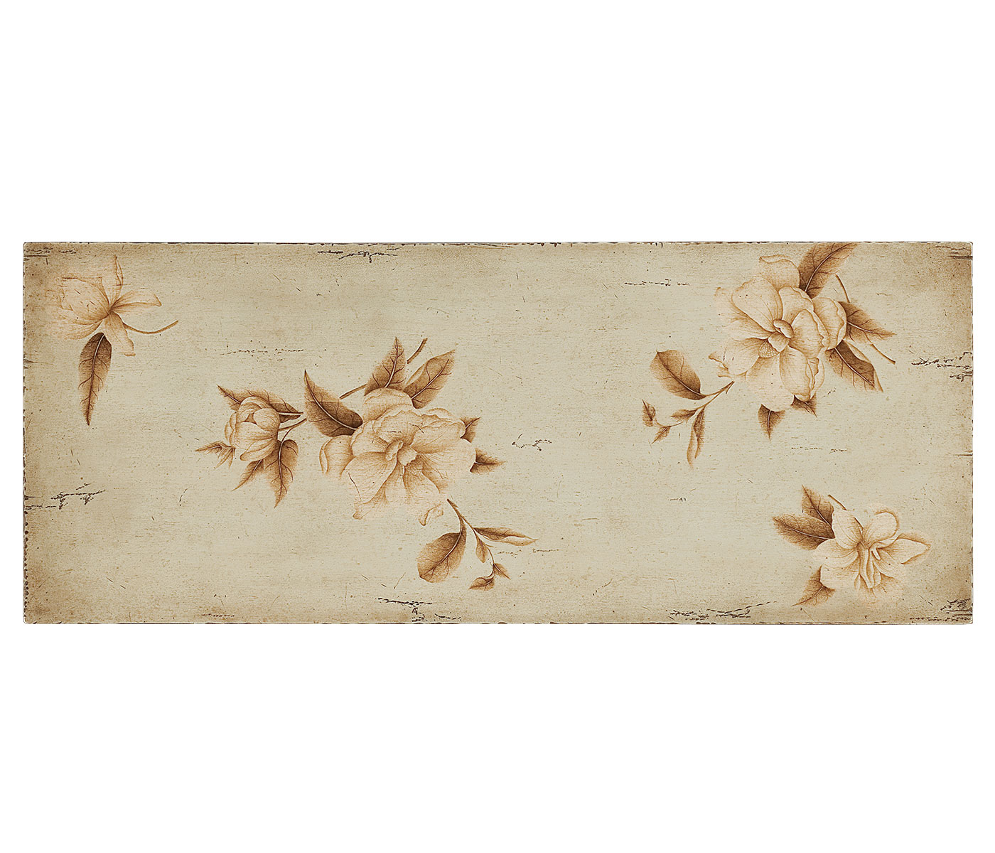 Painted antique olive floral console (Small)