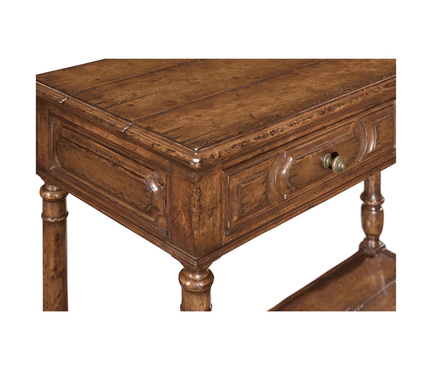 Panelled walnut console