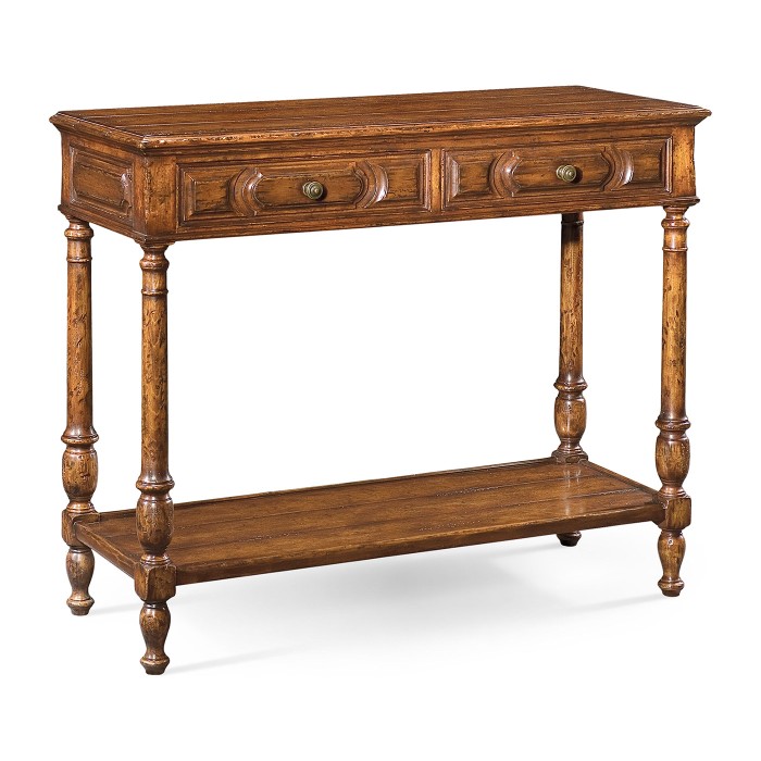 Panelled walnut console