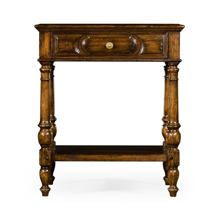 Country style walnut side table