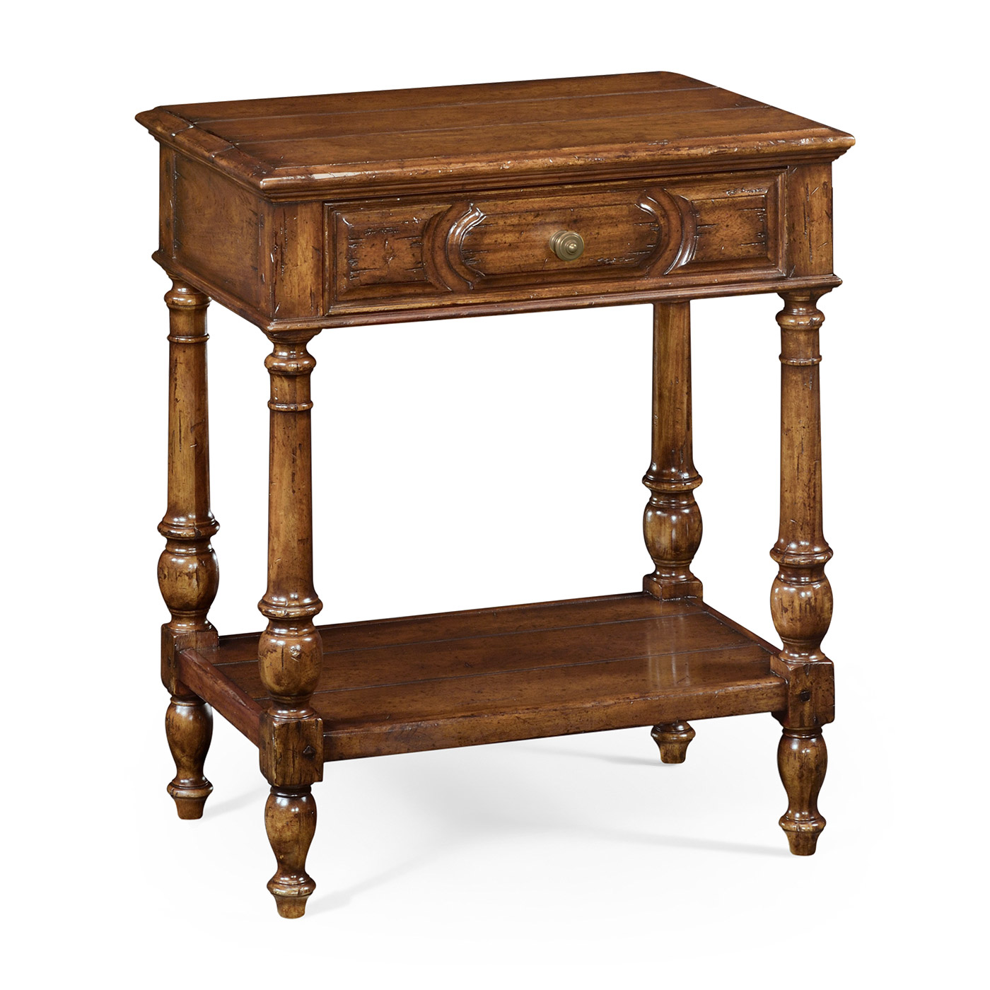 Country style walnut side table