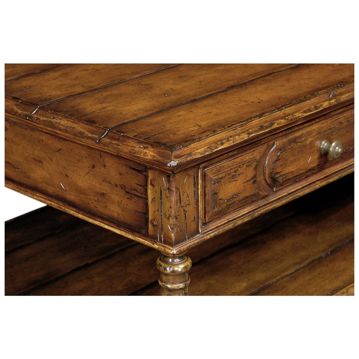 Planked walnut coffee table