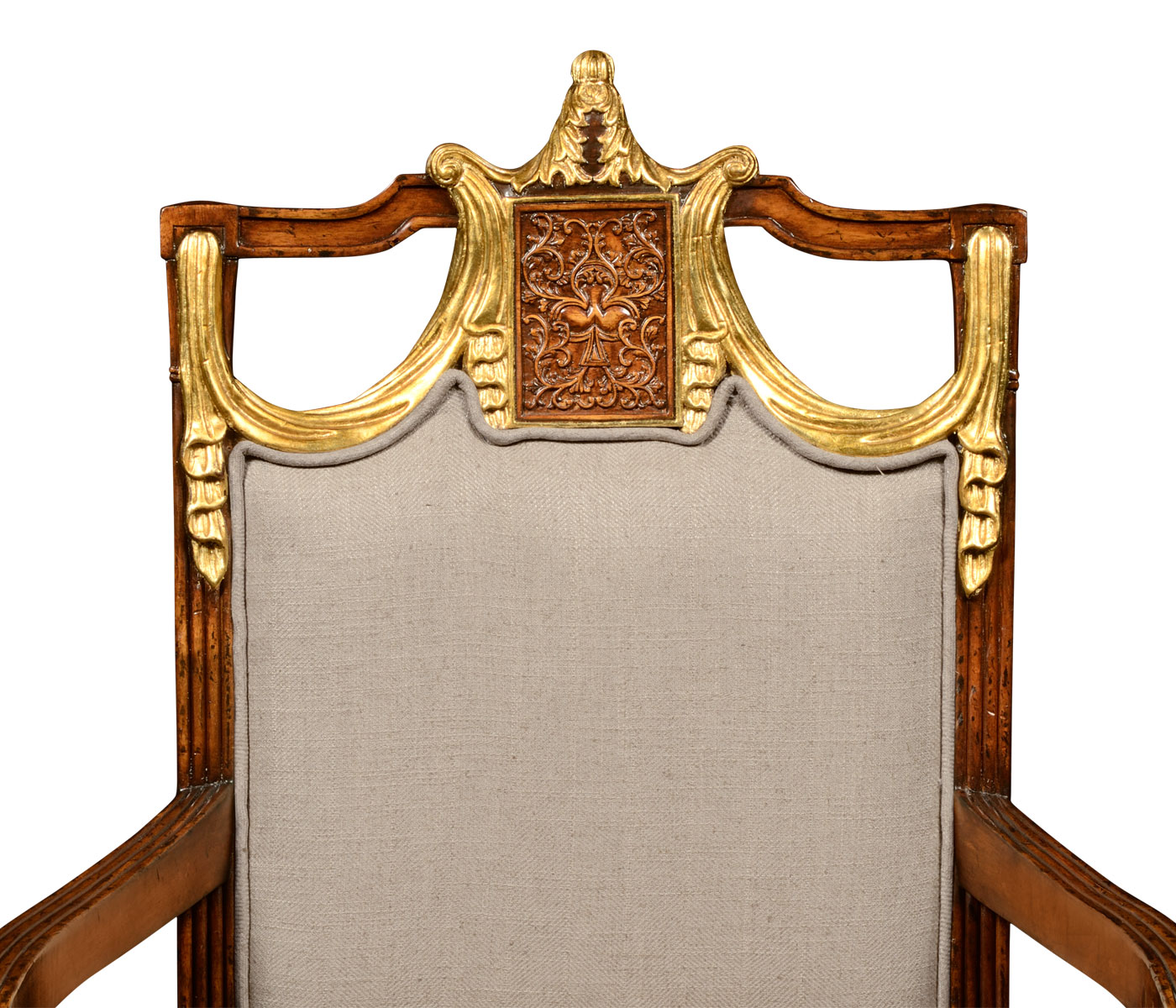 Neo-classical dining chair with gilded swag back (Arm)