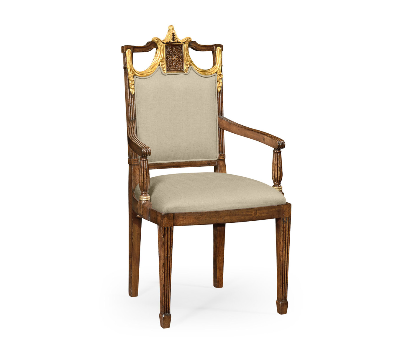 Neo-classical dining chair with gilded swag back (Arm)