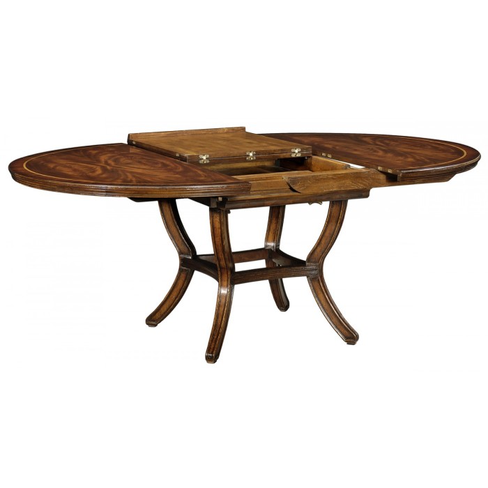 Mahogany Round Extending Dining Table 48