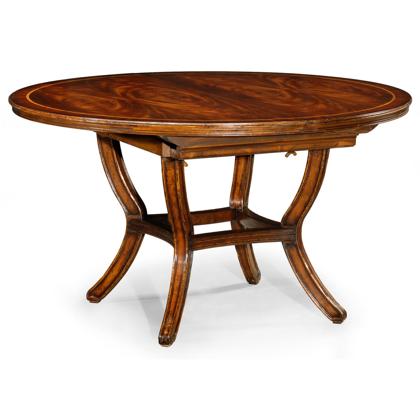 Mahogany Round Extending Dining Table 48