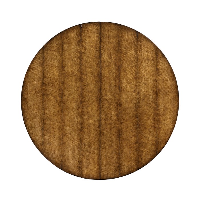 Country Walnut Round Extending Dining Table 48