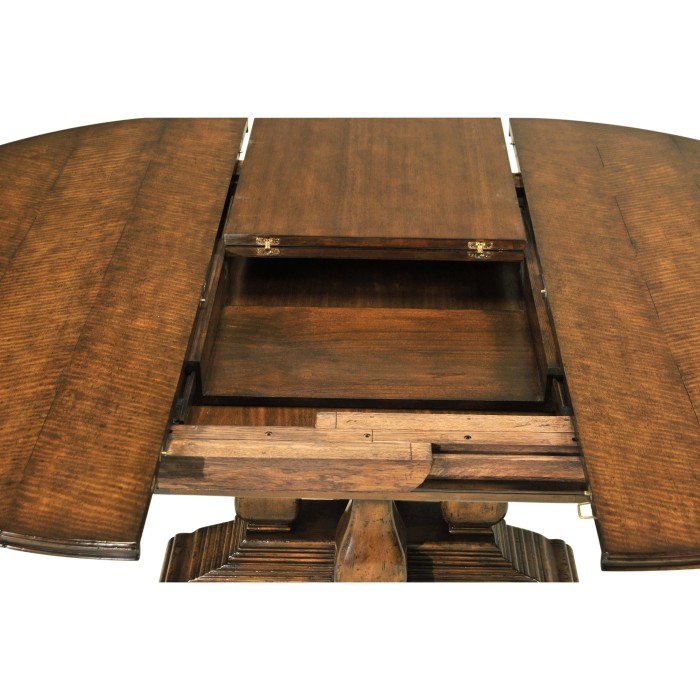 Country Walnut Round Extending Dining Table 48