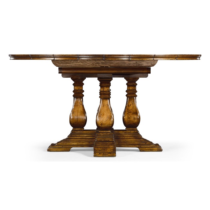 Country Walnut Round Extending Dining Table 54