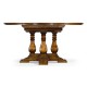 Country Walnut Round Extending Dining Table 54
