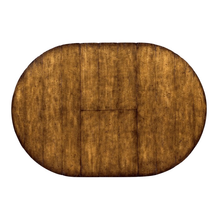 Country Walnut Round Extending Dining Table 54