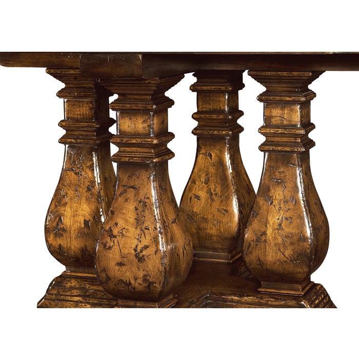 Country Walnut Round Extending Dining Table 54