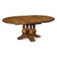 Country Walnut Round Extending Dining Table 54