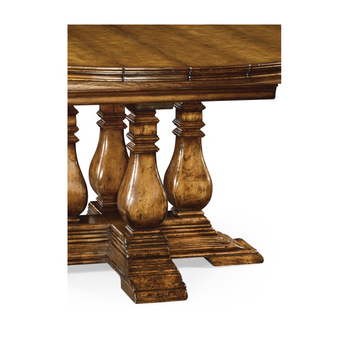 Country Walnut Round Extending Dining Table 60